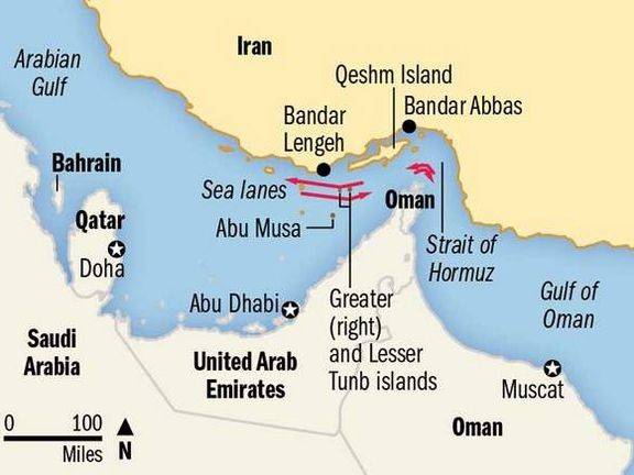 Map of Strait of Hormuz
