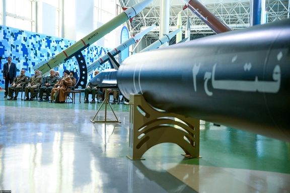 Iran’s Supreme Leader Ali Khamenei in an exhibition of new weapons systems in Tehran in November 2023