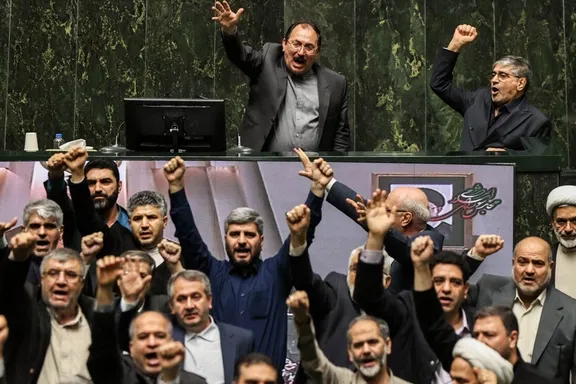 Hardliner lawmakers chant Death to America in Iran's parliament, January 11, 2026