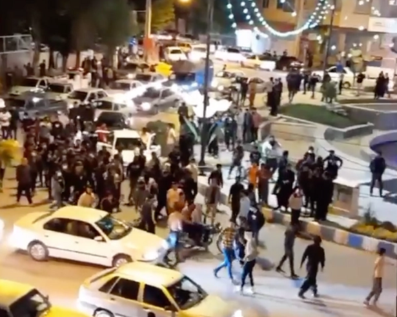 Protesters moved through the streets of small cities Friday nightas security forces chased them.