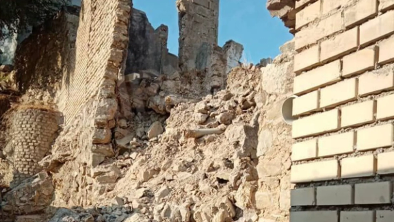 Houses damaged in Masjed Soleyman, southern Iran, following strong earthquakes on December 5, 2024.