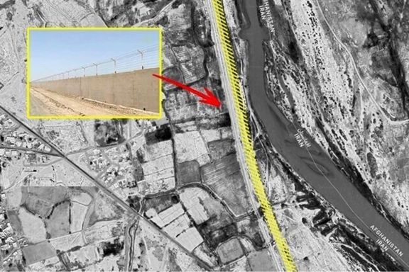 The border wall between Iran and Afghanistan