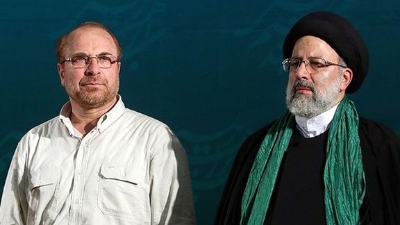 President Ebrahim Raisi (R) and parliament speaker Mohammad Ghalibaf. Undated