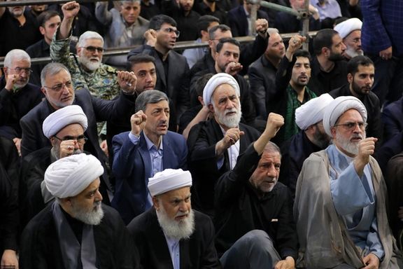 A scene from a mourning ceremony for Hamas leader Ismail Haniyeh in Tehran (August 2024)
