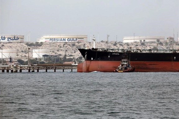 An Iranian oil tanker in the Persian Gulf