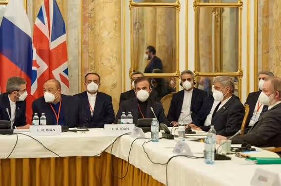 The Iranian delegation at Vienna nuclear talks on November 29.