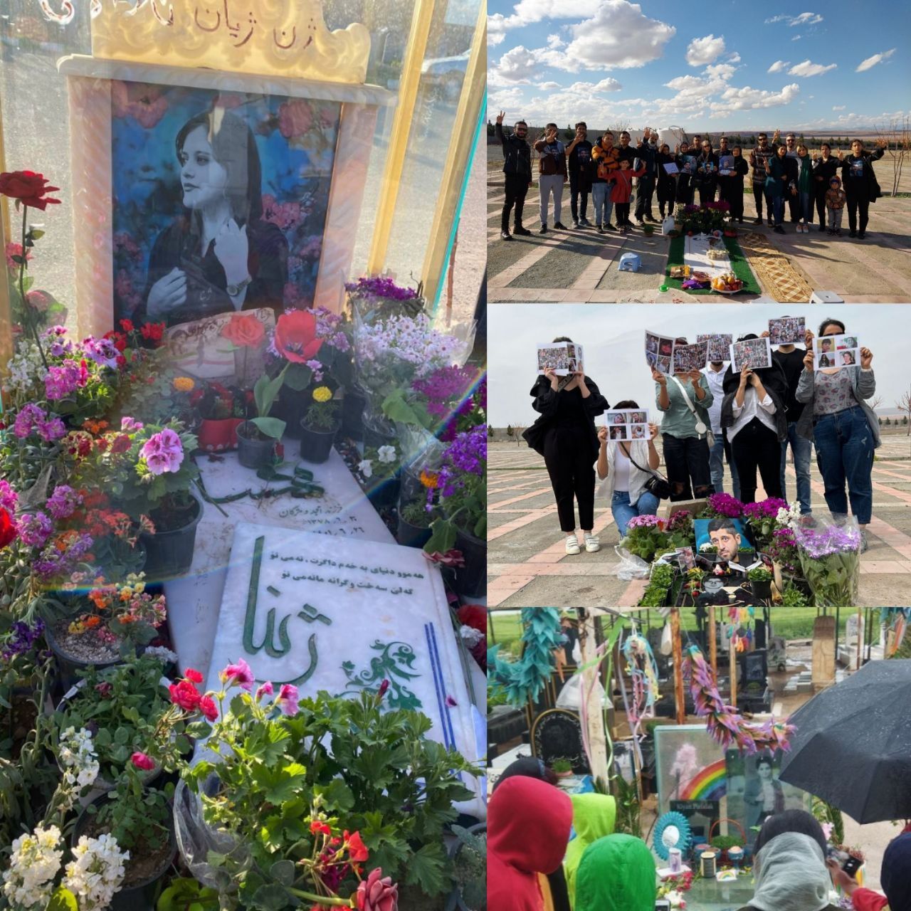 تداوم حضور نوروزی مردم بر مزار کشته‌شدگان انقلاب «زن، زندگی، آزادی» و ادای احترام به آنان