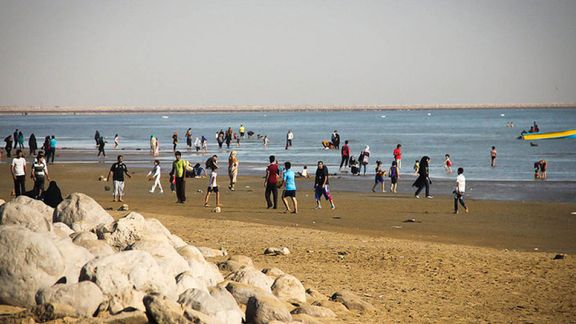 Iranians at the beach in southern coasts of the country