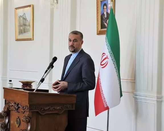 Iran’s Foreign Minister Hossein Amir-Abdollahian speaks during a meeting with the envoys of Muslim countries in Tehran on June 29, 2023.