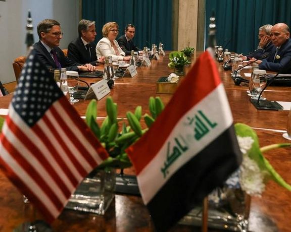 Iraqi Foreign Minister Fuad Hussein attends a meeting with US Secretary of State Antony Blinken in Riyadh, Saudi Arabia, June 8, 2023.