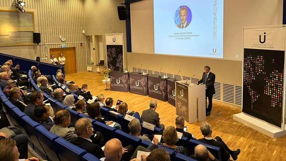 Rafael Mariano Grossi, the director general of the International Atomic Energy Agency, during an event at the Swedish Institute of International Affairs in Stockholm on August 28,2023