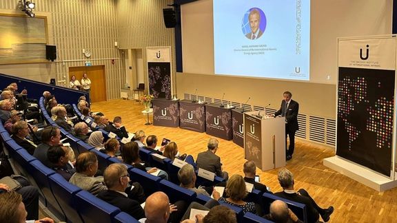 Rafael Mariano Grossi, the director general of the International Atomic Energy Agency, during an event at the Swedish Institute of International Affairs in Stockholm on August 28,2023