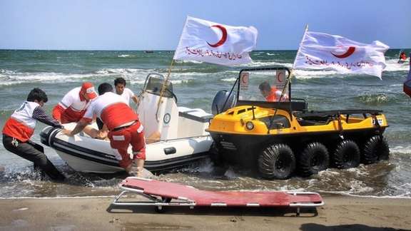 File photo of Iran’s Red Crescent relief workers