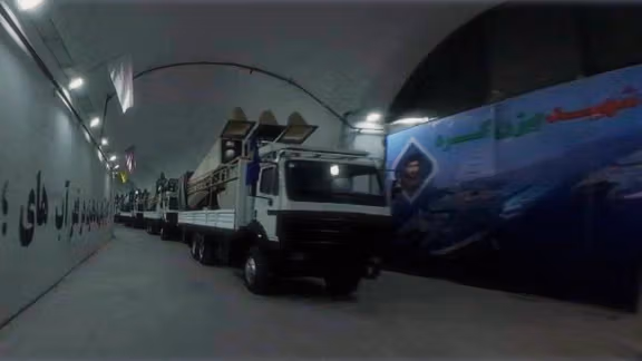 A photo of the new IRGC Navy underground missile base which was unveiled on February 1, 2025