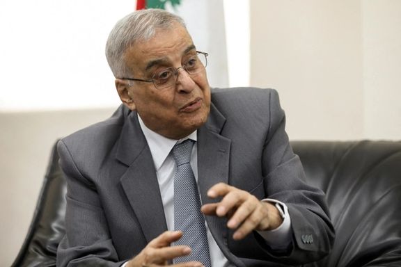 Lebanese Foreign Minister Abdallah Bou Habib gestures as he speaks during an interview with Reuters at his office at the Ministry of Foreign Affairs in Beirut, Lebanon November 2, 2021.