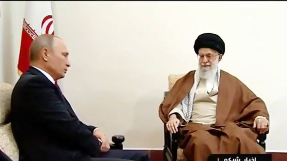 Vladimir Putin meeting with Ali Khamenei in Tehran on November 1, 2017