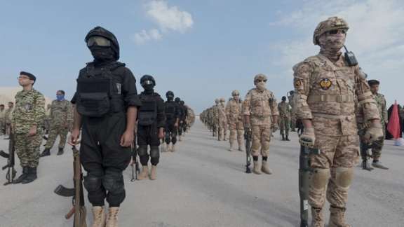 Members of the Islamic Revolutionary Guard Corps (IRGC) attend an exercise in southern Iran, in this handout image obtained on February 16, 2026.