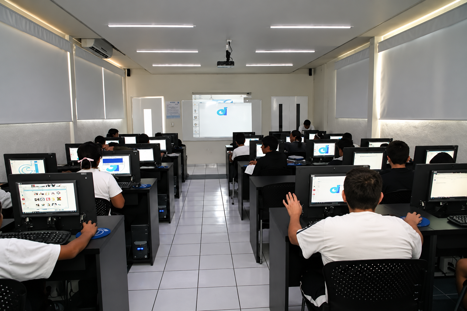Students work at computers in a classroom in Iran. Annual tuition at some private and international schools can reach 10 billion rials, equivalent to about five years of Iran’s monthly base wage.