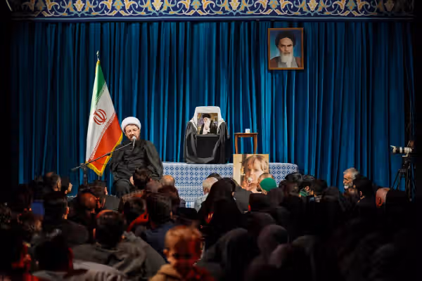 Khamenei mourning site shut as shroud-wearing hardliners expose loyalist rift