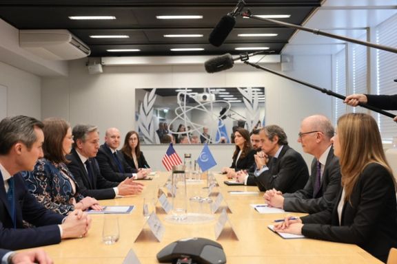 US Secretary of State Antony Blinken and International Atomic Energy Agency Director General Rafael Grossi during a meeting in Vienna on March 15, 2024