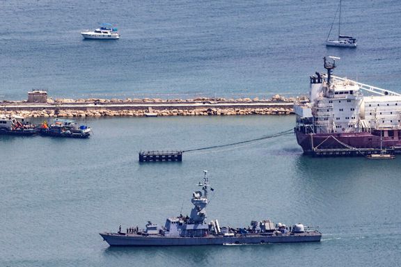 گشتزنی ناوگروه نیروی دریایی اسرائیل در حیفا در پی تهدیدات حزبالله