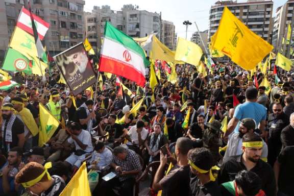 Hezbollah supporters gather to watch Lebanon's Hezbollah leader Hassan Nasrallah's address, in Beirut's southern suburbs, Lebanon November 3, 2023.