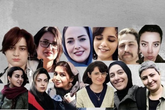 A collage of women’s rights activists tried in Rasht, northern Iran, February 2024