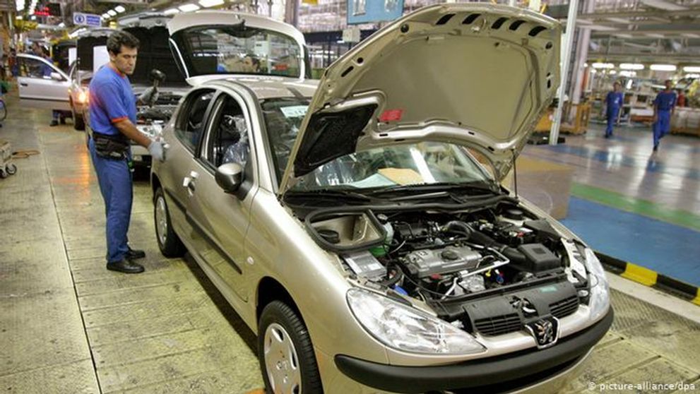 An Iranian car assembly plant, where older copies of European and Asian cars are produced.