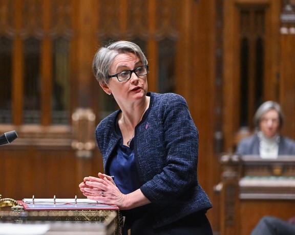 British Secretary of State for the Home Department Yvette Cooper at the House of Commons in London, Britain January 21, 2025.