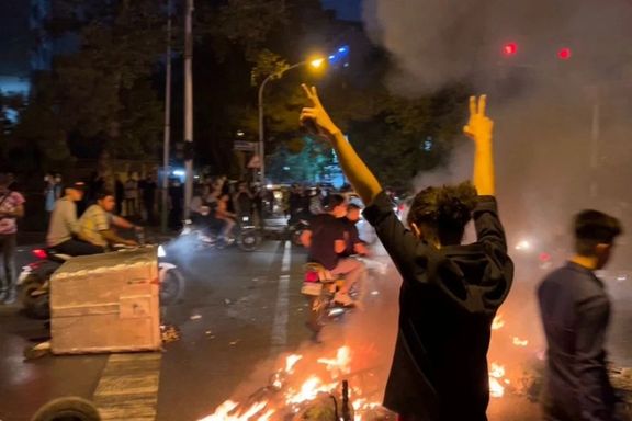 A scene from protests in Iran in October