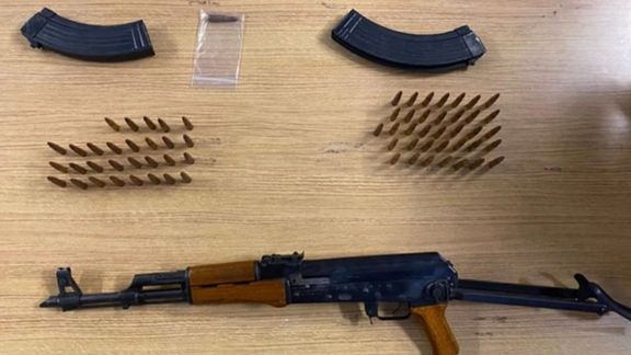 Police photo of the AK-47 assault rifle and ammunition found with a suspect arrested in Brooklyn. July 28, 2022