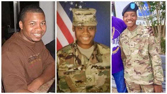 US Army Reserve Sgt. William Jerome Rivers, Spc. Breonna Alexsondria Moffett and Spc. Kennedy Ladon Sanders, who were killed in a drone attack by Iran-backed militia on an outpost in northeast Jordan