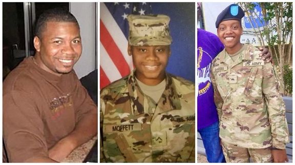 US Army Reserve Sgt. William Jerome Rivers, Spc. Breonna Alexsondria Moffett and Spc. Kennedy Ladon Sanders, who were killed in a drone attack by Iran-backed militia on an outpost in northeast Jordan