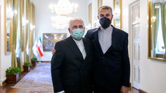 Former foreign minister Javad Zarif who negotiated the JCPOA in 2015 and current minister Amir-Abdollahian in August 2021