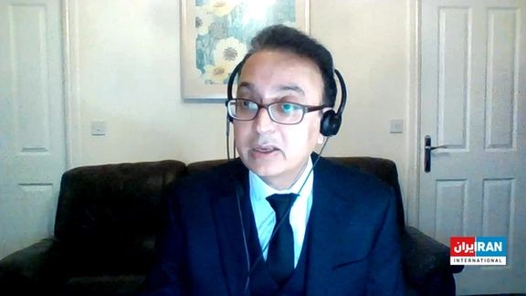 Javaid Rehman during his interview with Iran International's Sima Sabet, Dec. 4, 2022