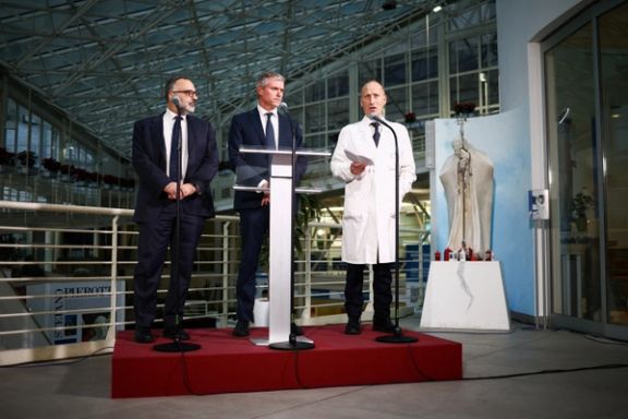 تیم پزشکی پاپ فرانسیس در یک نشست خبری در بیمارستان جیمیلی شهر رم، دوم فروردین