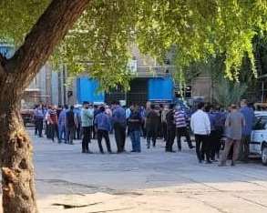 A scene from a strike at Haft Tappeh sugar mill in October