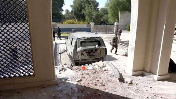 Damage at the residence of Iraqi Prime Minister. November 7, 2021