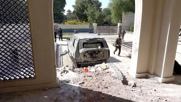 Damage at the residence of Iraqi Prime Minister. November 7, 2021