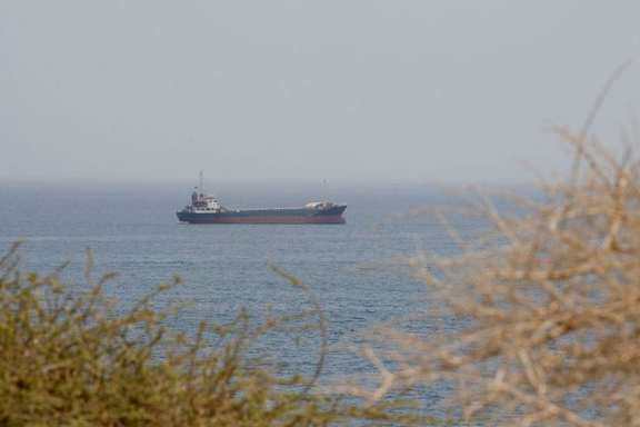 A vessel near the Strait of Hormuz, as seen from Musandam