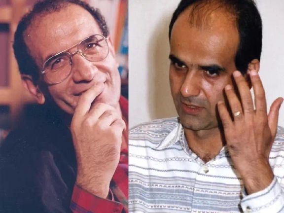 محمد مختاری (سمت چپ) و محمدجعفر پوینده (سمت راست)