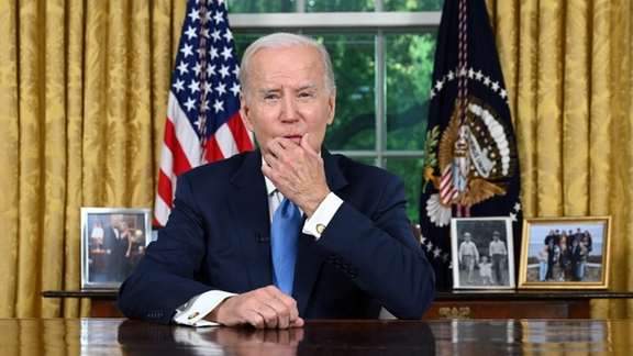 US President Joe Biden in the Oval Office of the White House in Washington, DC, June 2, 2023