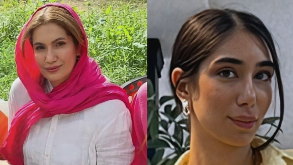 ستاره حیدری (سمت راست) و مرضیه البوغبیش (سمت چپ)