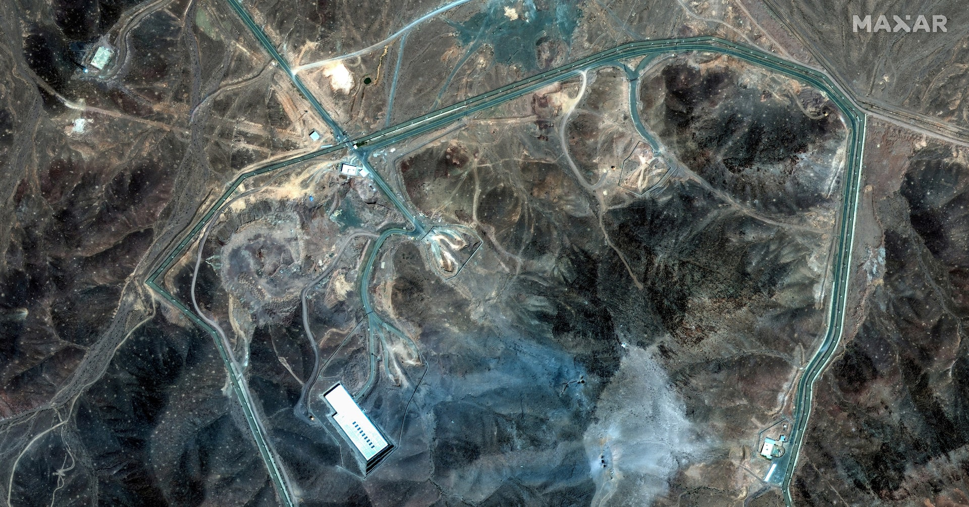 A satellite view shows an overview of Fordow underground complex, after the U.S. struck the underground nuclear facility, near Qom, Iran June 22, 2025. MAXAR TECHNOLOGIES/Handout via REUTERS/File Photo