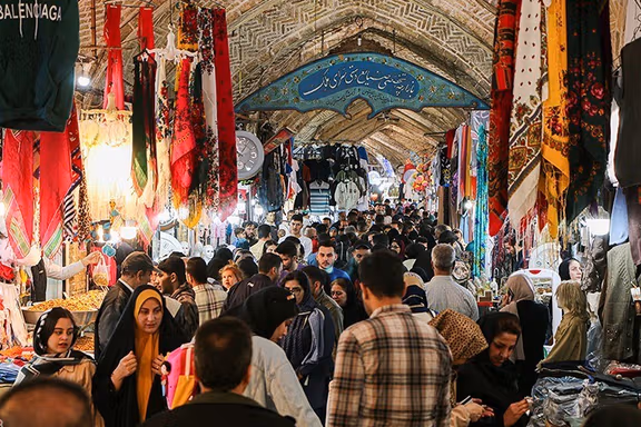 Iranians shop at the bazaar in the Northwestern city of Zanjan, March 21, 2025.