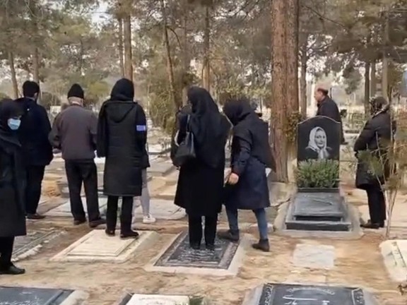Only a handful of family members was allowed to attend Mohsen Shekari’s heavily guarded burial in Tehran on December 9, 2022.