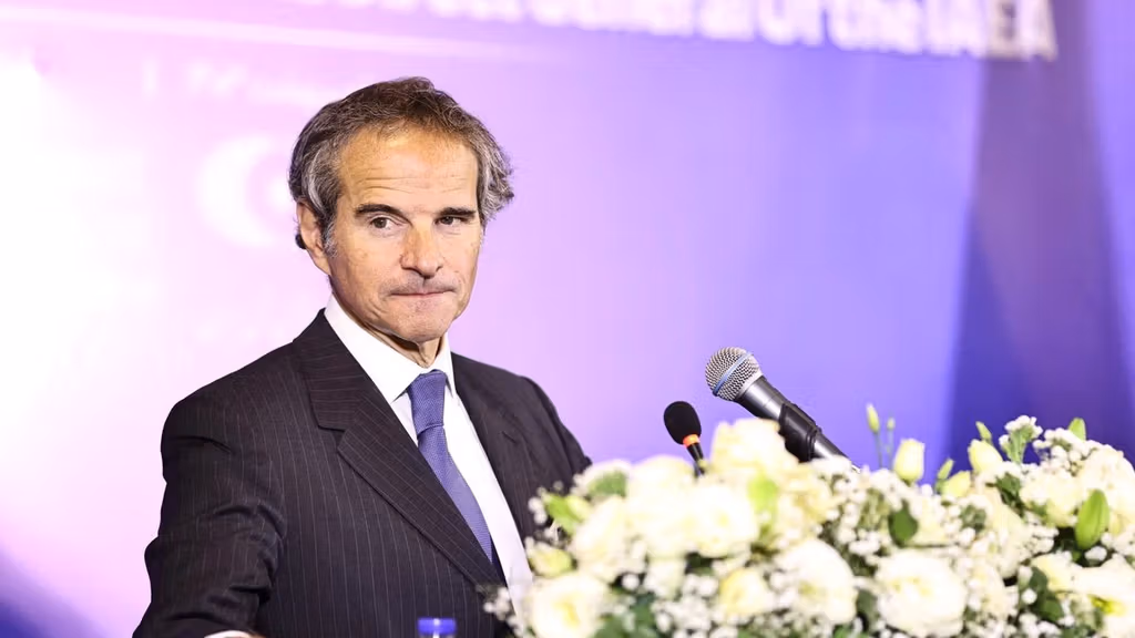 International Atomic Energy Agency (IAEA) Director General Rafael Grossi looks during a joint news conference with Head of Iran's Atomic Energy Organization Mohammad Eslami in Isfahan, Iran, May 7, 2024.