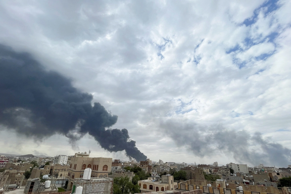 File photo shows smoke billowing after Israel struck a power station and Sanaa International Airport, in Sanaa, Yemen May 6, 2025.