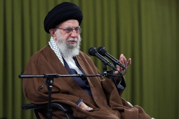 Iran's Supreme Leader Ali Khamenei speaking on April 26, 2022