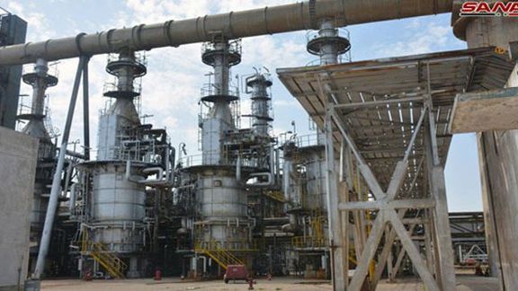 File photo of a refinery in Syria's Homs province